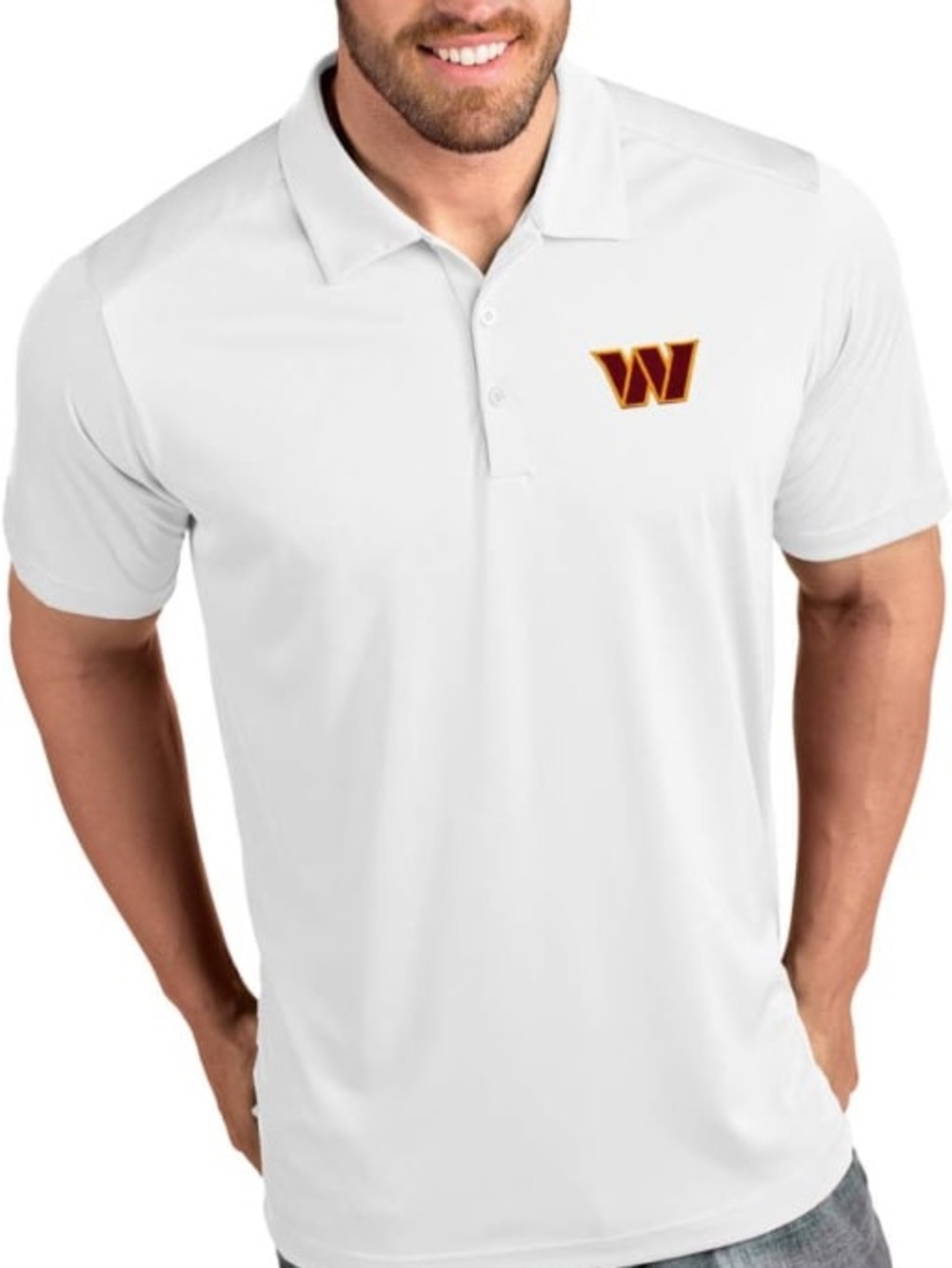 Antigua Washington Commanders Performance Polo Shirt Size XL White NFL Official